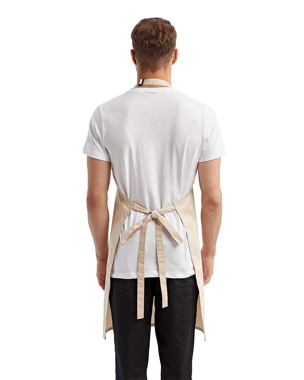 Cotton Artisan Bib Apron with Pocket in Natural