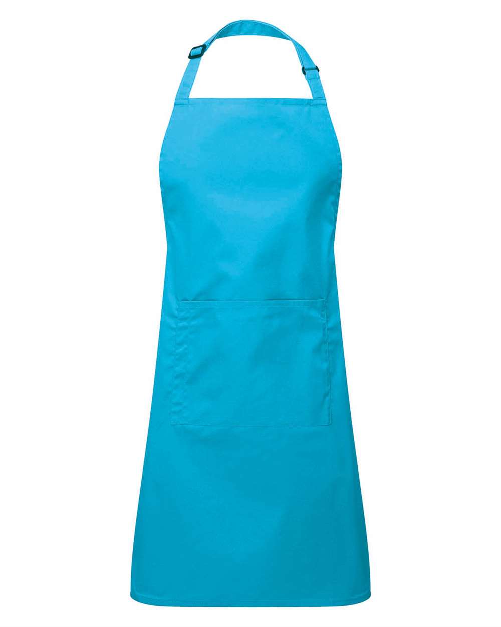 Turquoise Cotton Artisan Bib Apron with Pocket