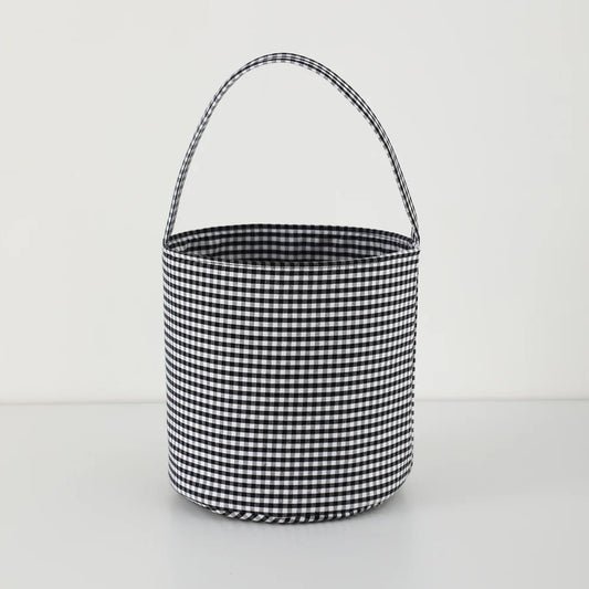 Black Gingham Trick or Treat Bucket Bag