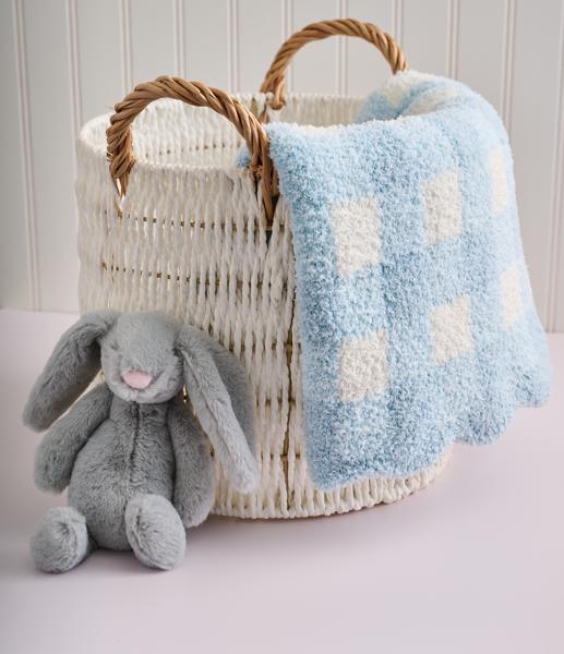 Blue Gingham Chenille Blanket