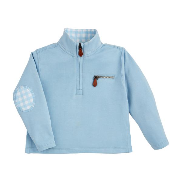 Toddler 4T-5T Quarter Zip Pullover in Navy and Light Blue from Mud Pie