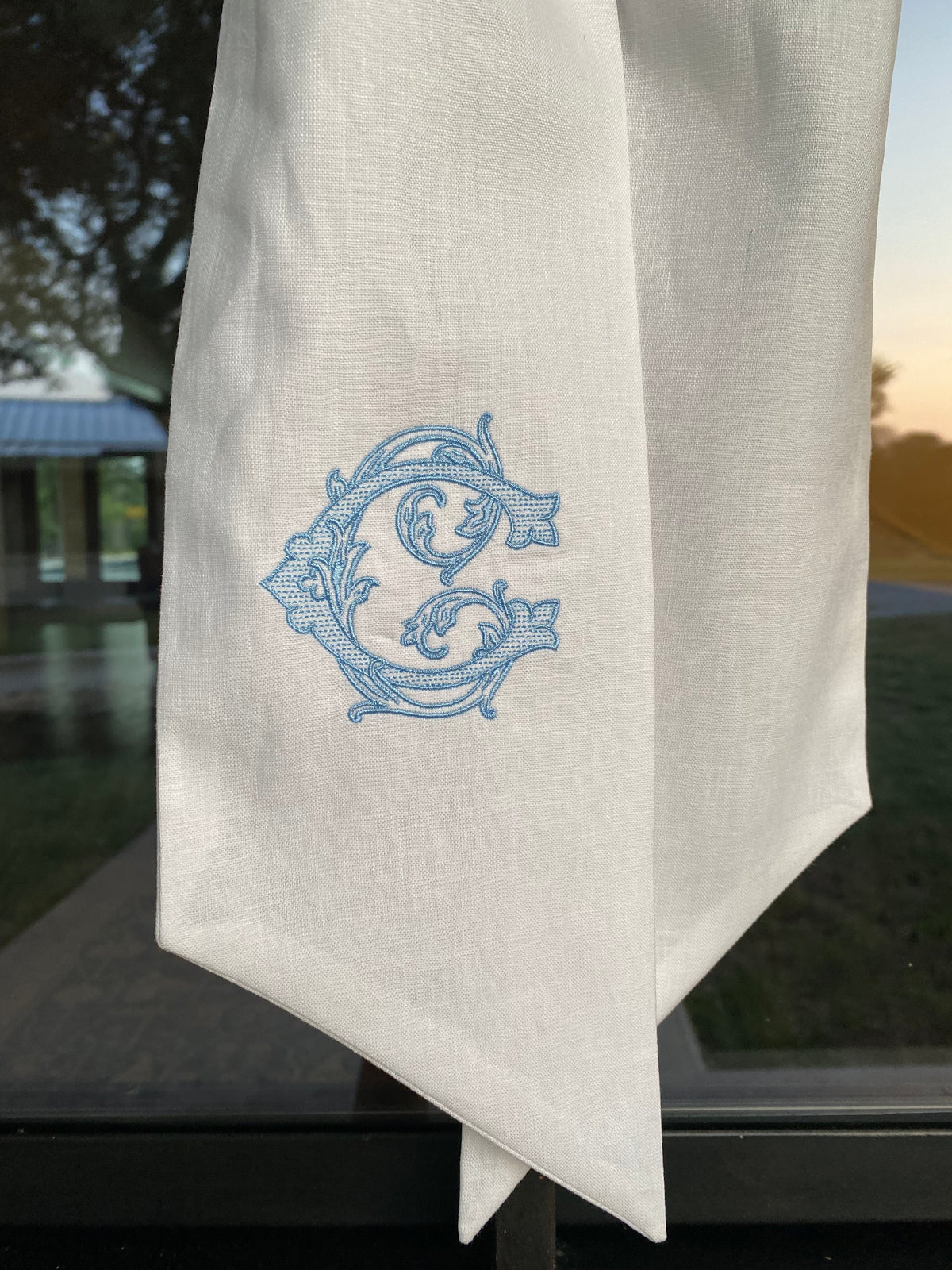 Ivory Cotton Wreath Sash