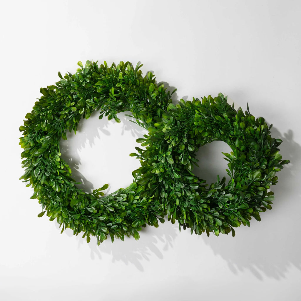Artificial Boxwood Wreath Set for Indoors or Outdoors