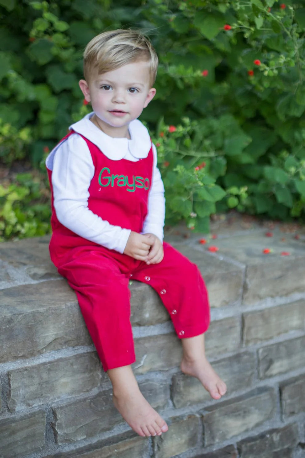 Boy's Red Cotton Corduroy Longall