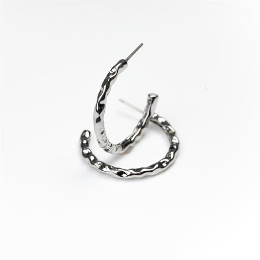 Silver Hoop Charley Earrings by Michelle McDowell