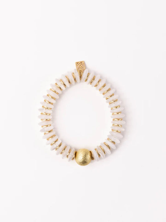 White and Gold Chloe Bracelet by Michelle McDowell