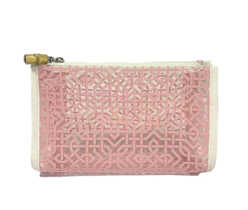 TRVL LATTICE BUNDLE SET - CLEAR Cosmetic or Toiletries Bag in Pink or Blue