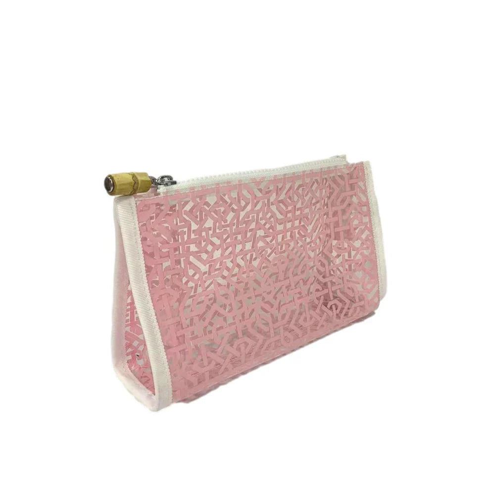 TRVL LATTICE BUNDLE SET - CLEAR Cosmetic or Toiletries Bag in Pink or Blue