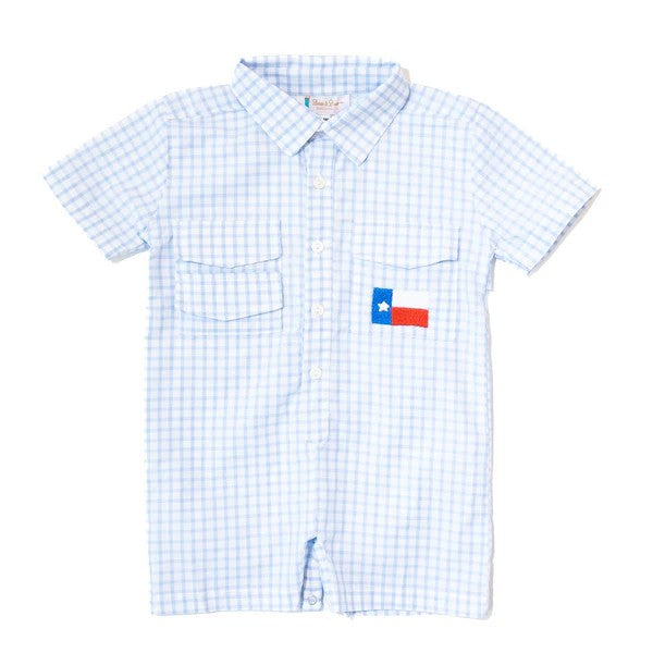 Boys Texas Flag Guayabera Romper