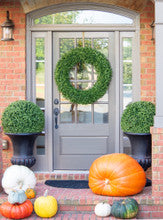 Faux UV Protected 32 inch Boxwood Round Wreath