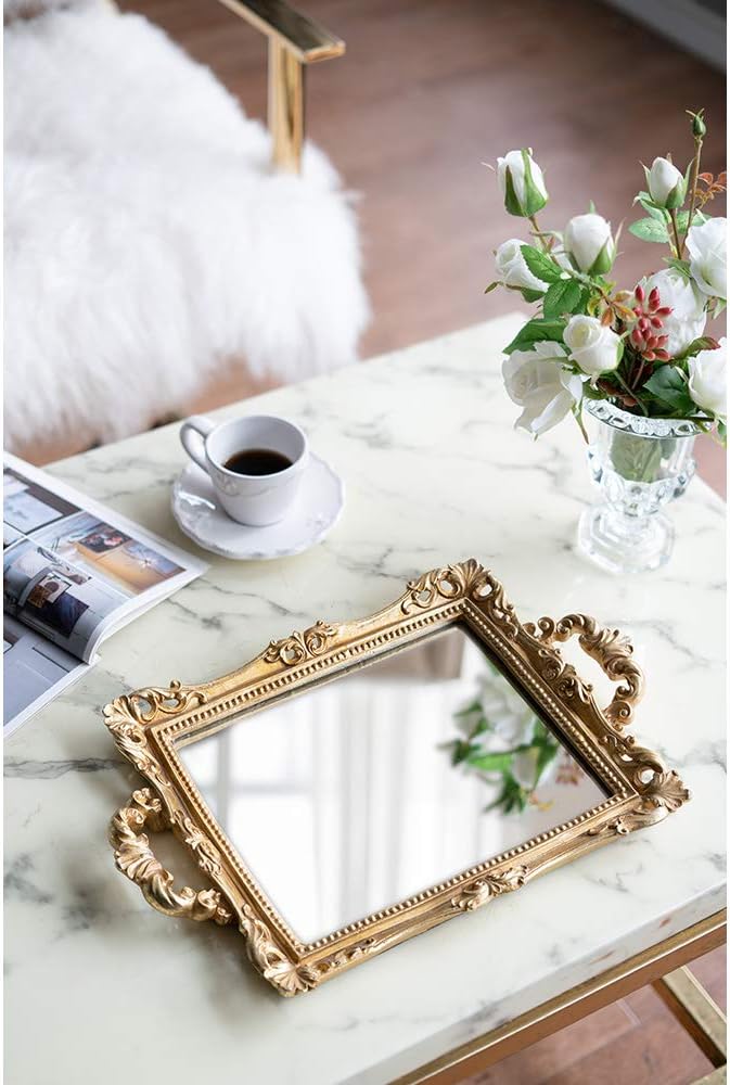 Gold Baroque Mirror Tray