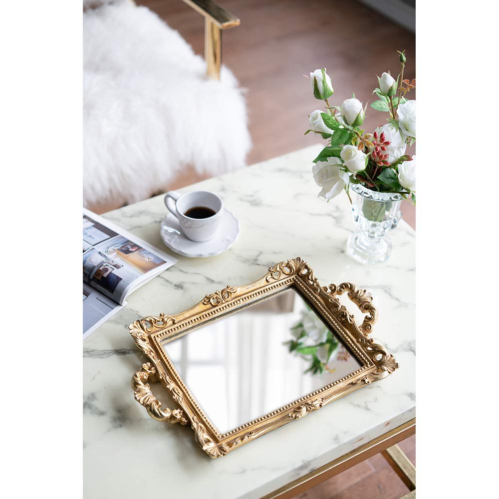 Gold Baroque Mirror Tray