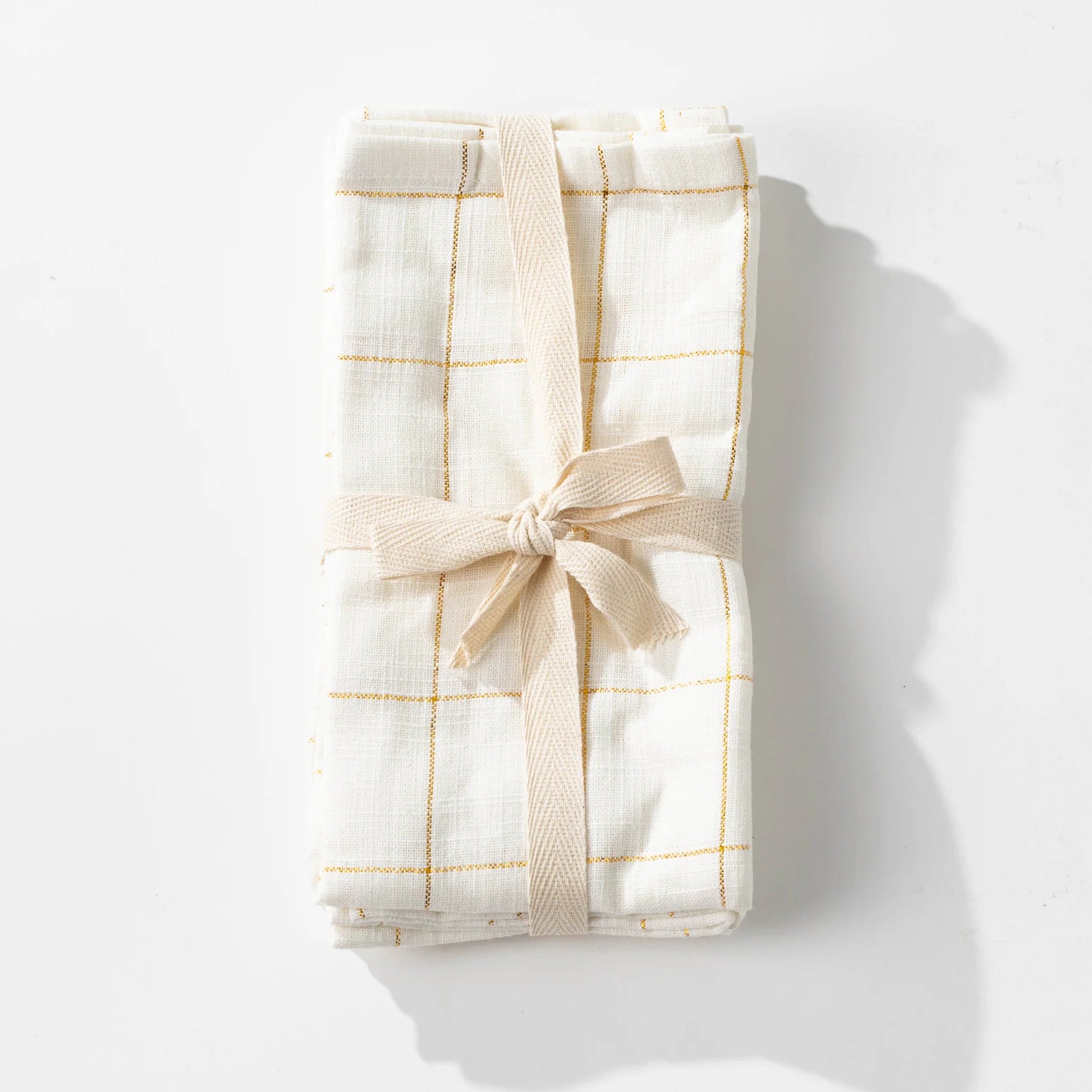 Gold Squares Cotton Napkin Set of 4