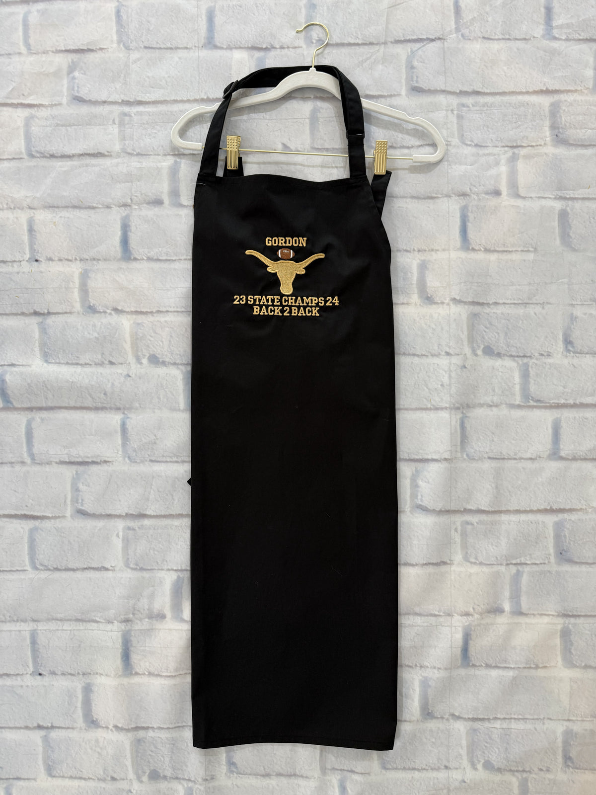 Gordon Longhorn State Championship Black Grilling Apron