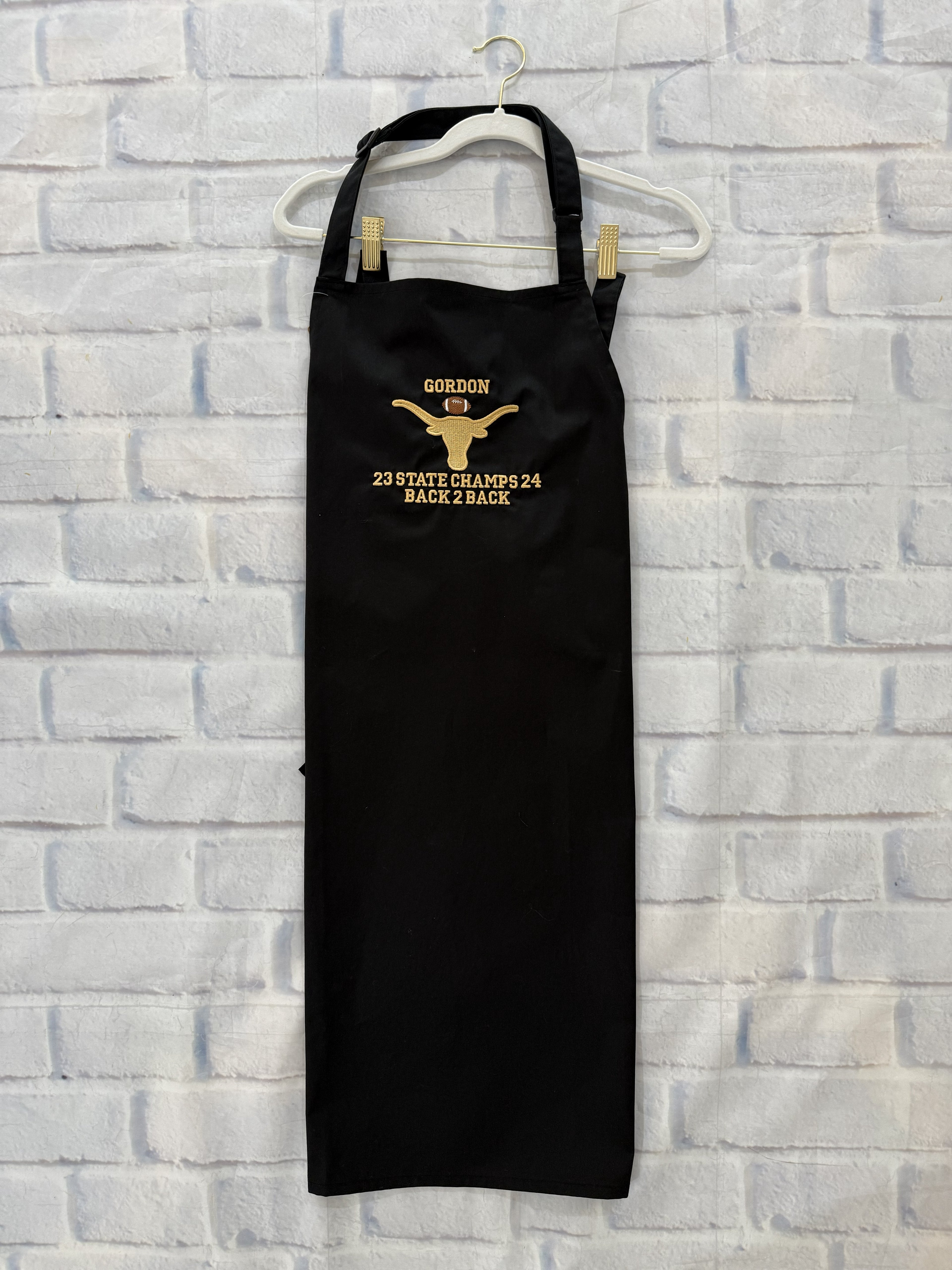 Gordon Longhorn State Championship Black Grilling Apron