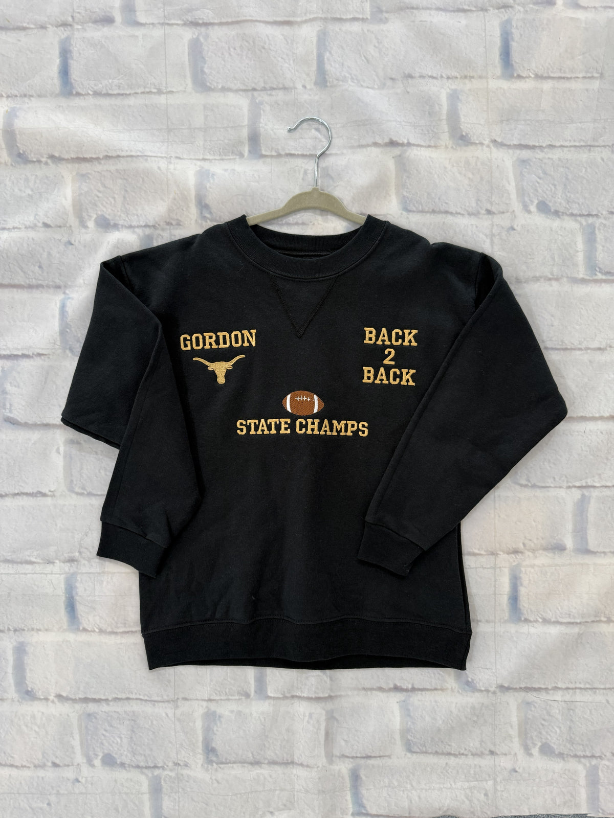 Gordon Longhorn Black Youth Crew Neck Sweatshirt Size Small (6/7)