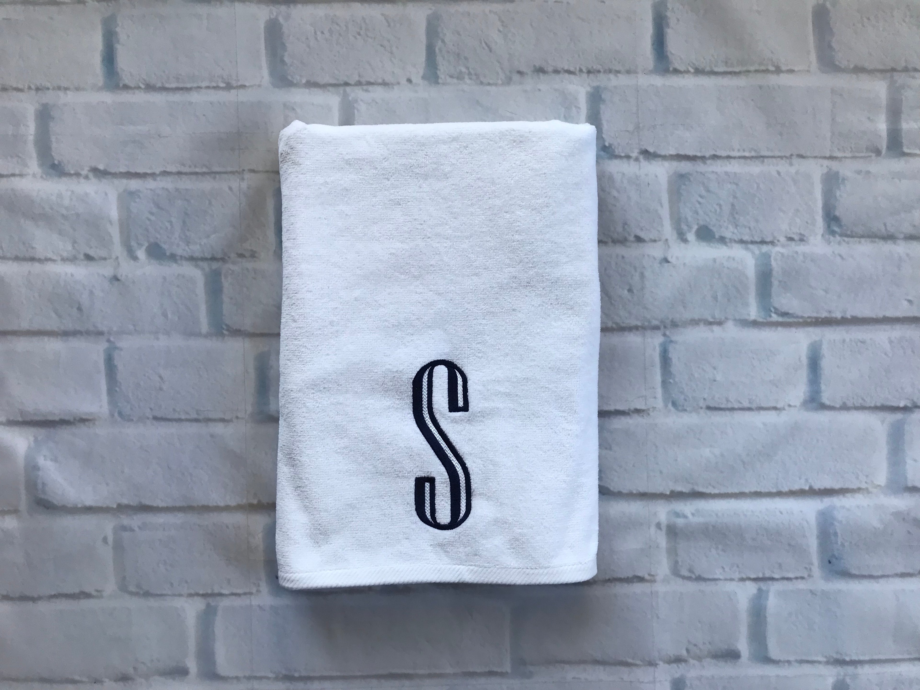 Luxury White Cotton Velour 32" x 64" Beach Towel