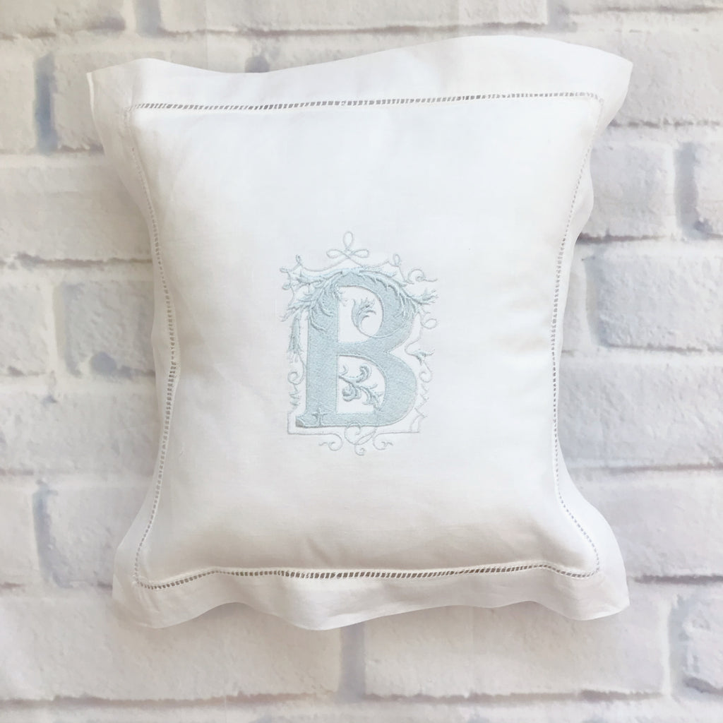 White Hemstitch Pillow Perfect for Wedding Ring Bearer