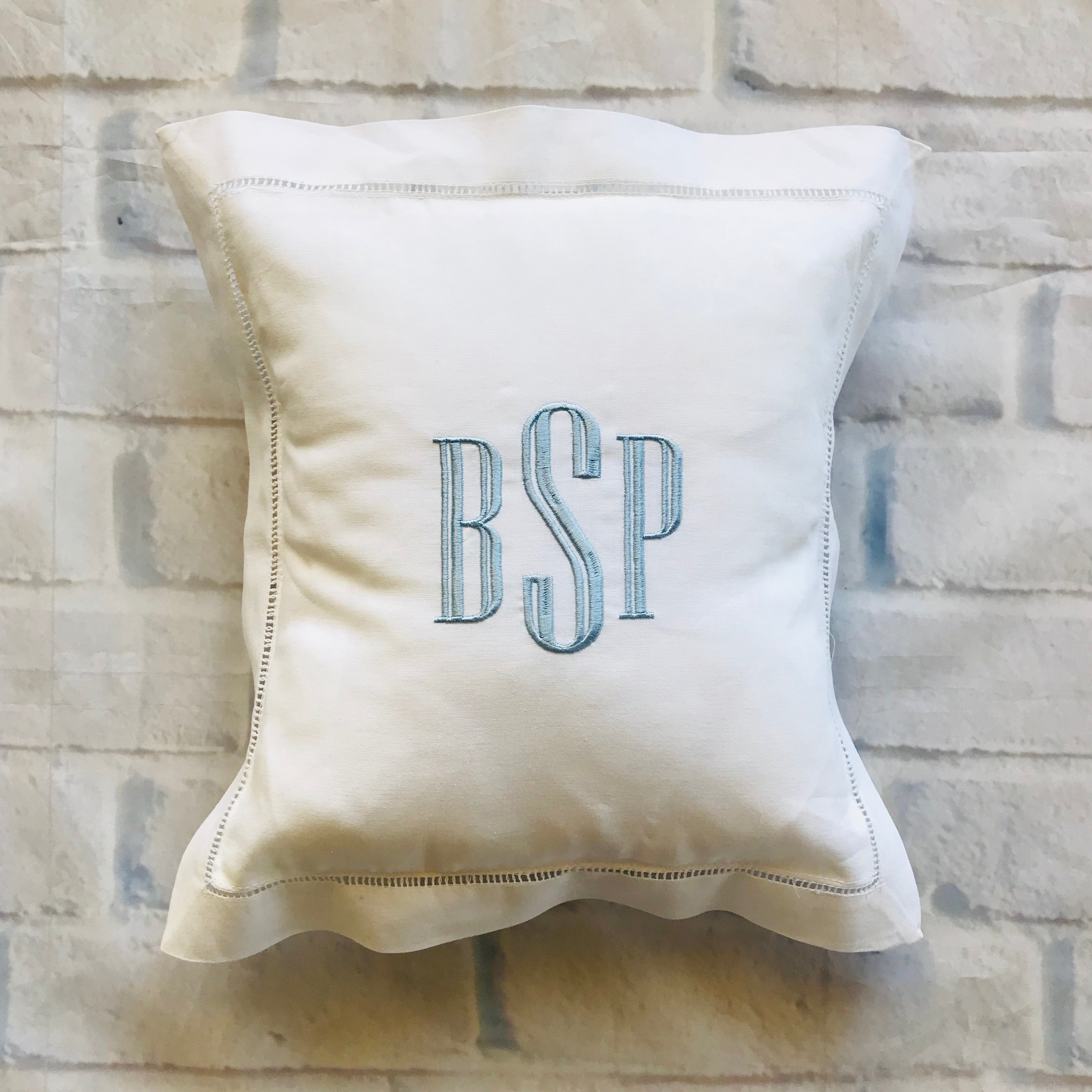 White Hemstitch Pillow Perfect for Wedding Ring Bearer