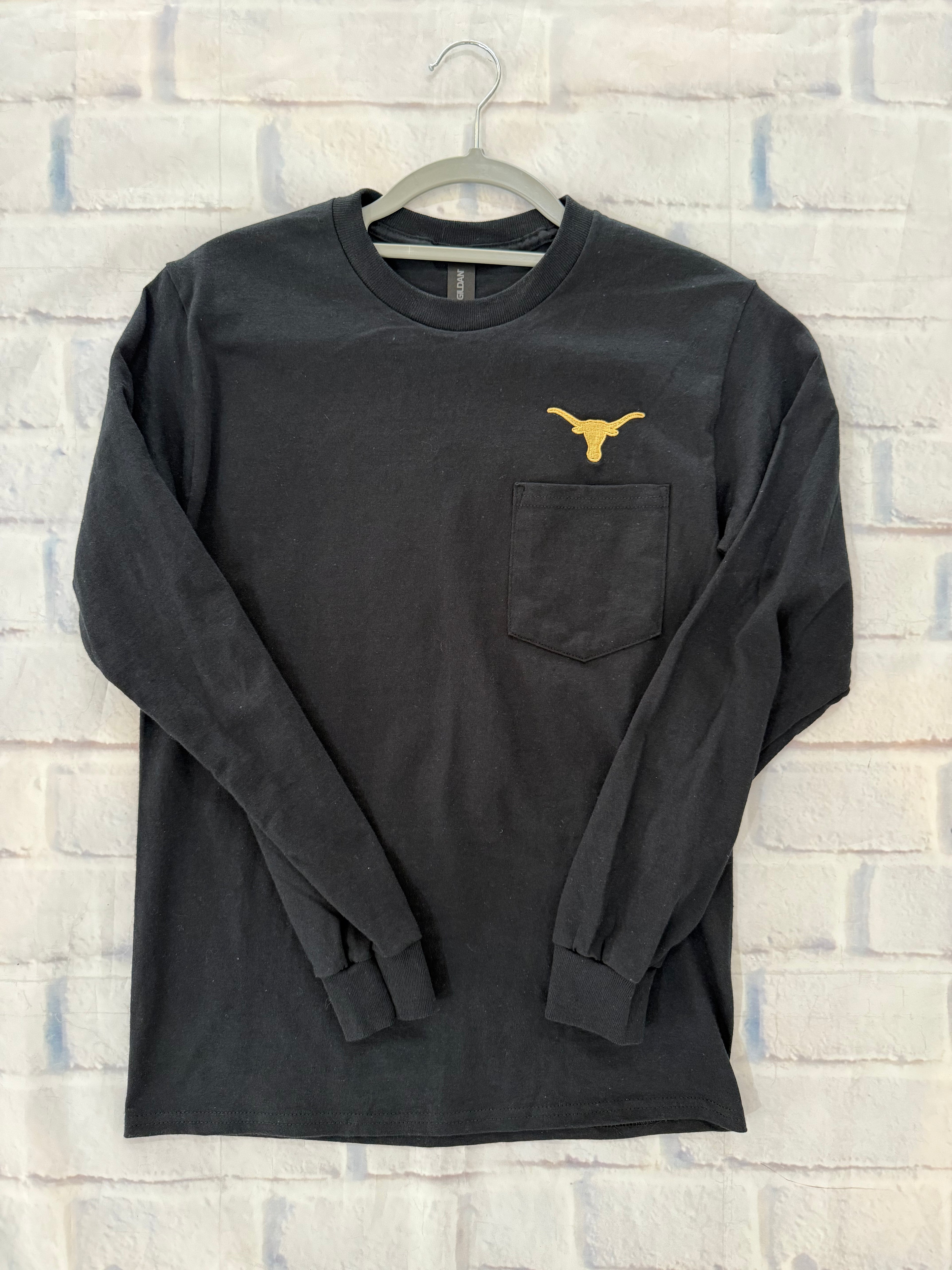 Gordon Longhorn Long Sleeve Pocket Tee Size Small