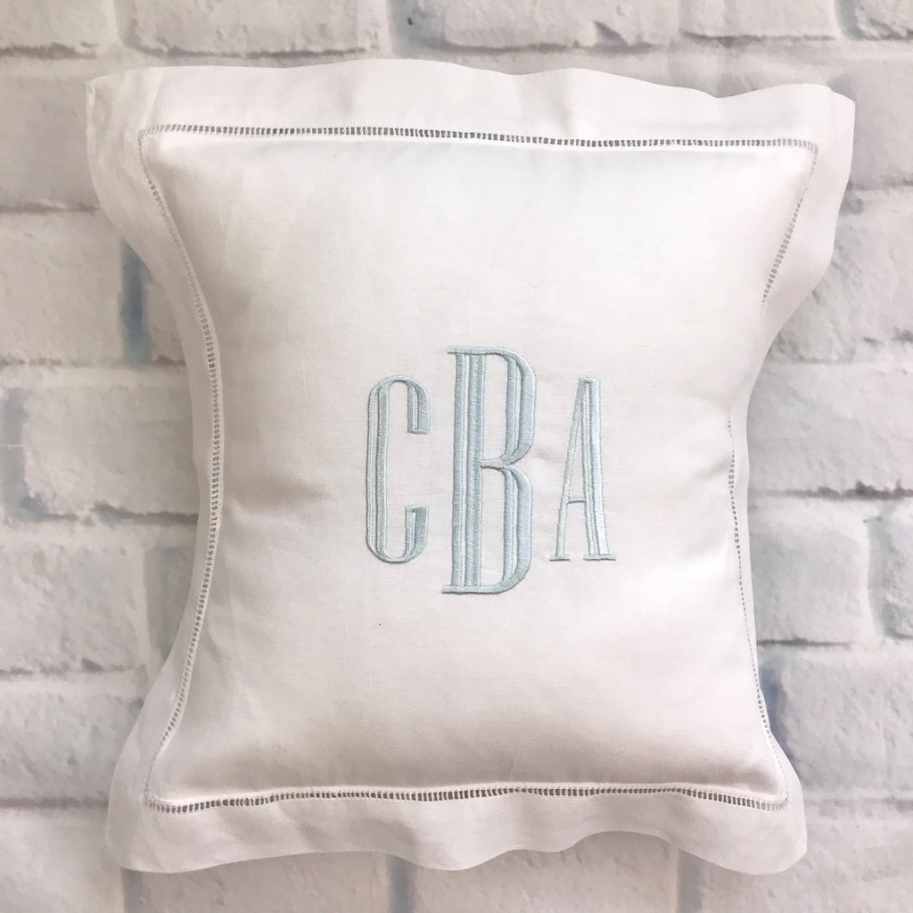 White Hemstitch Pillow Perfect for Wedding Ring Bearer