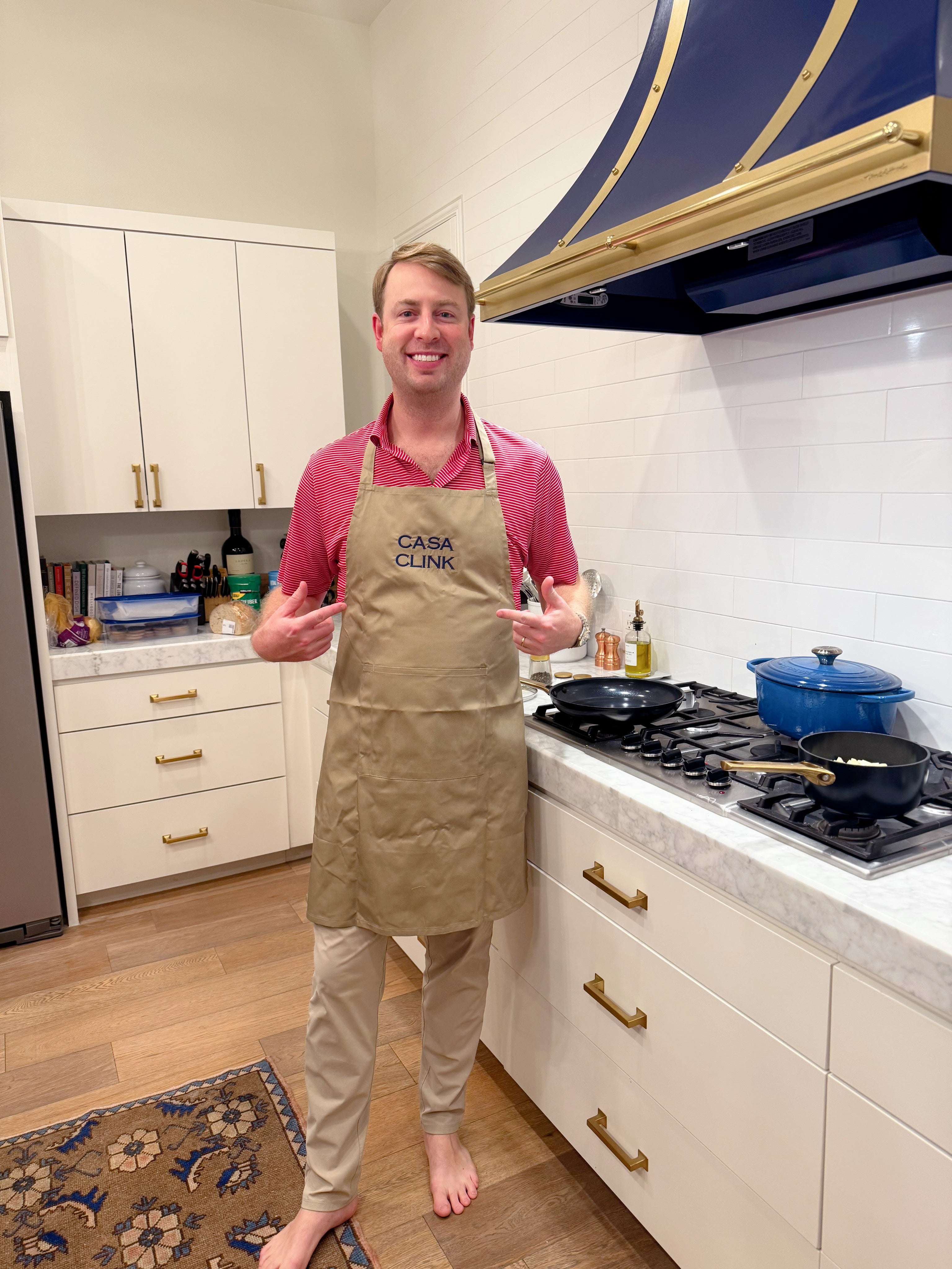 Khaki Cotton Artisan Bib Apron with Pocket with Optional Monogram