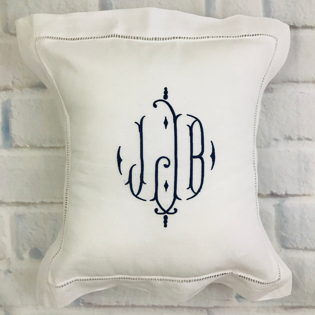 White Hemstitch Pillow Perfect for Wedding Ring Bearer