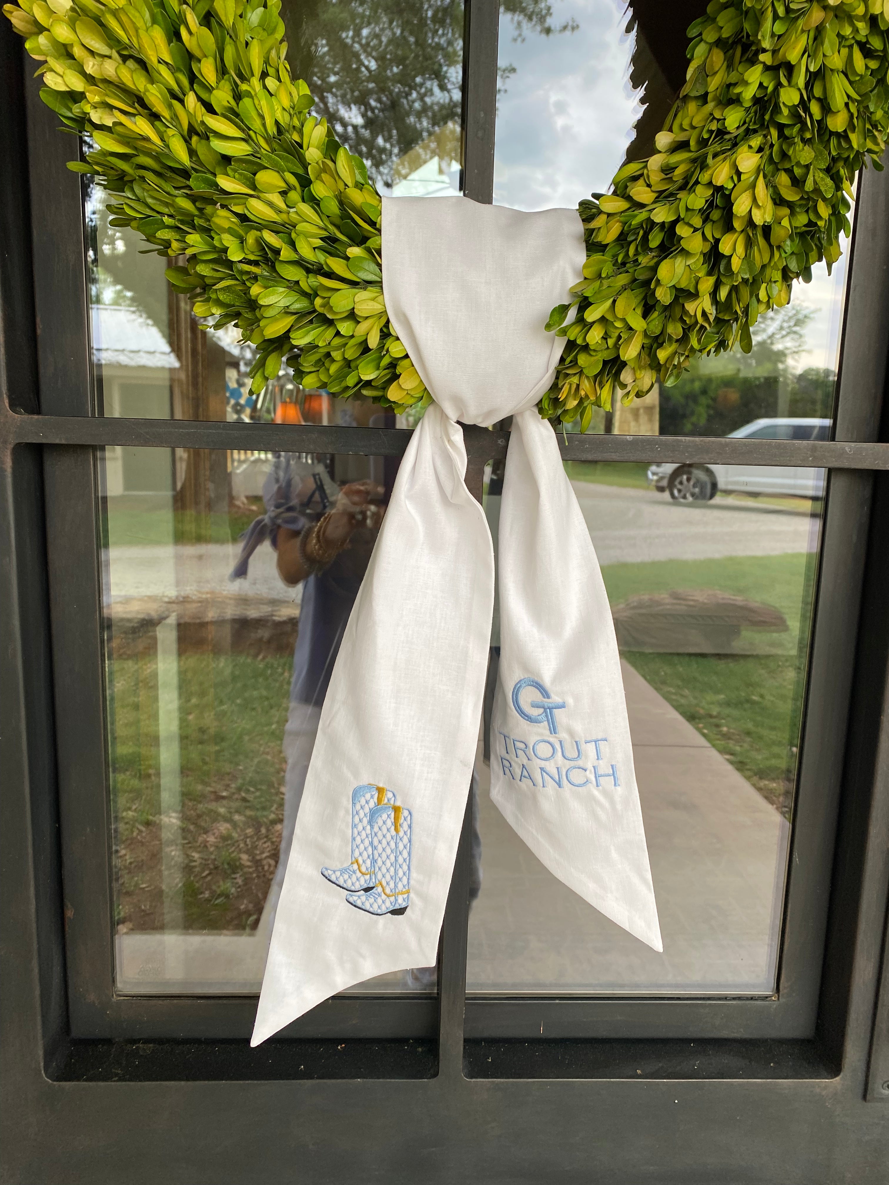 White Cotton Wreath Sash
