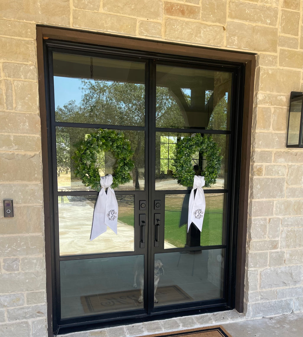 White Cotton Wreath Sash