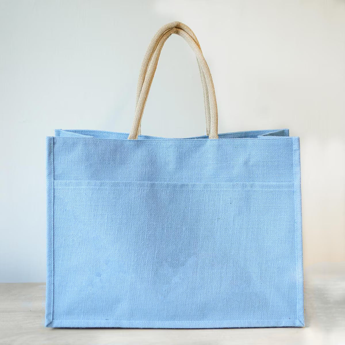 Jute Pocket Tote in Palace Blue