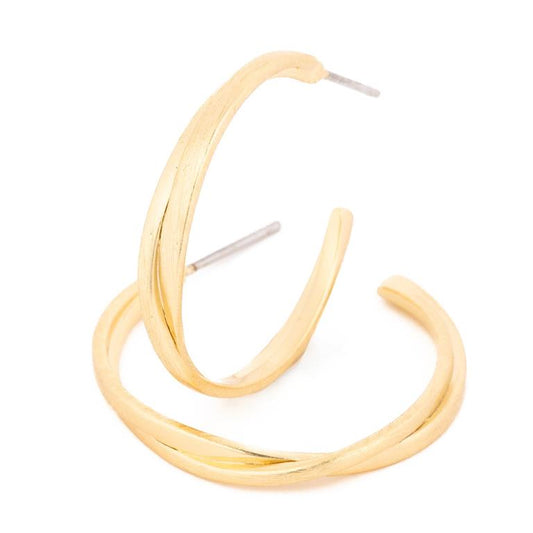 Gold Hoop Kat Earrings by Michelle McDowell