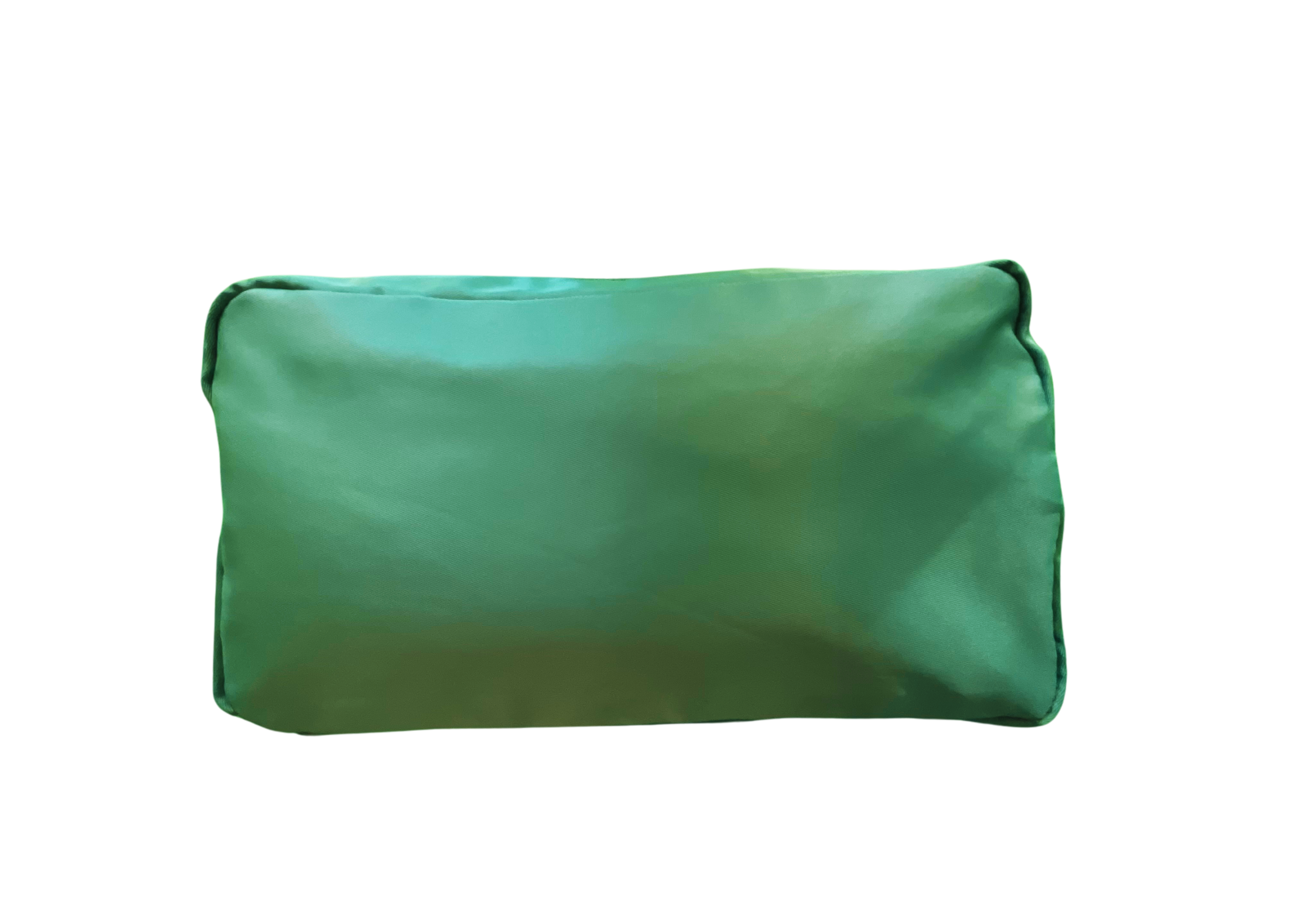 Kelly Green Large Nylon Cosmetic Bag with Optional Monogram