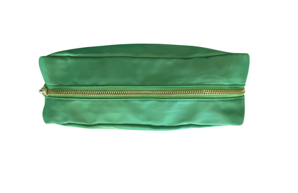 Kelly Green Large Nylon Cosmetic Bag with Optional Monogram