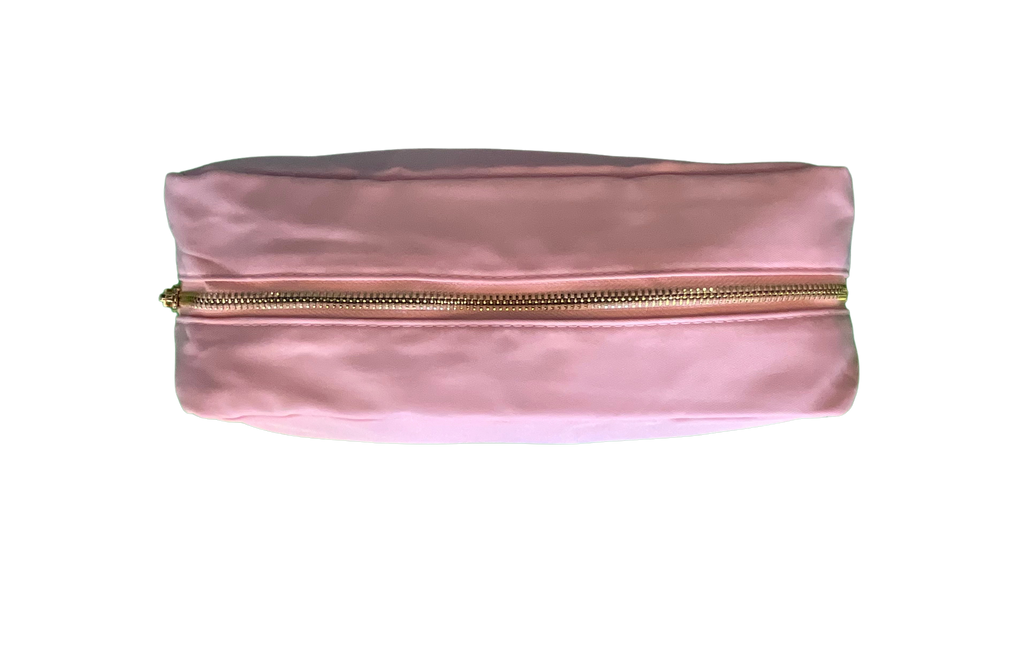 Rose Pink Large Nylon Cosmetic Bag