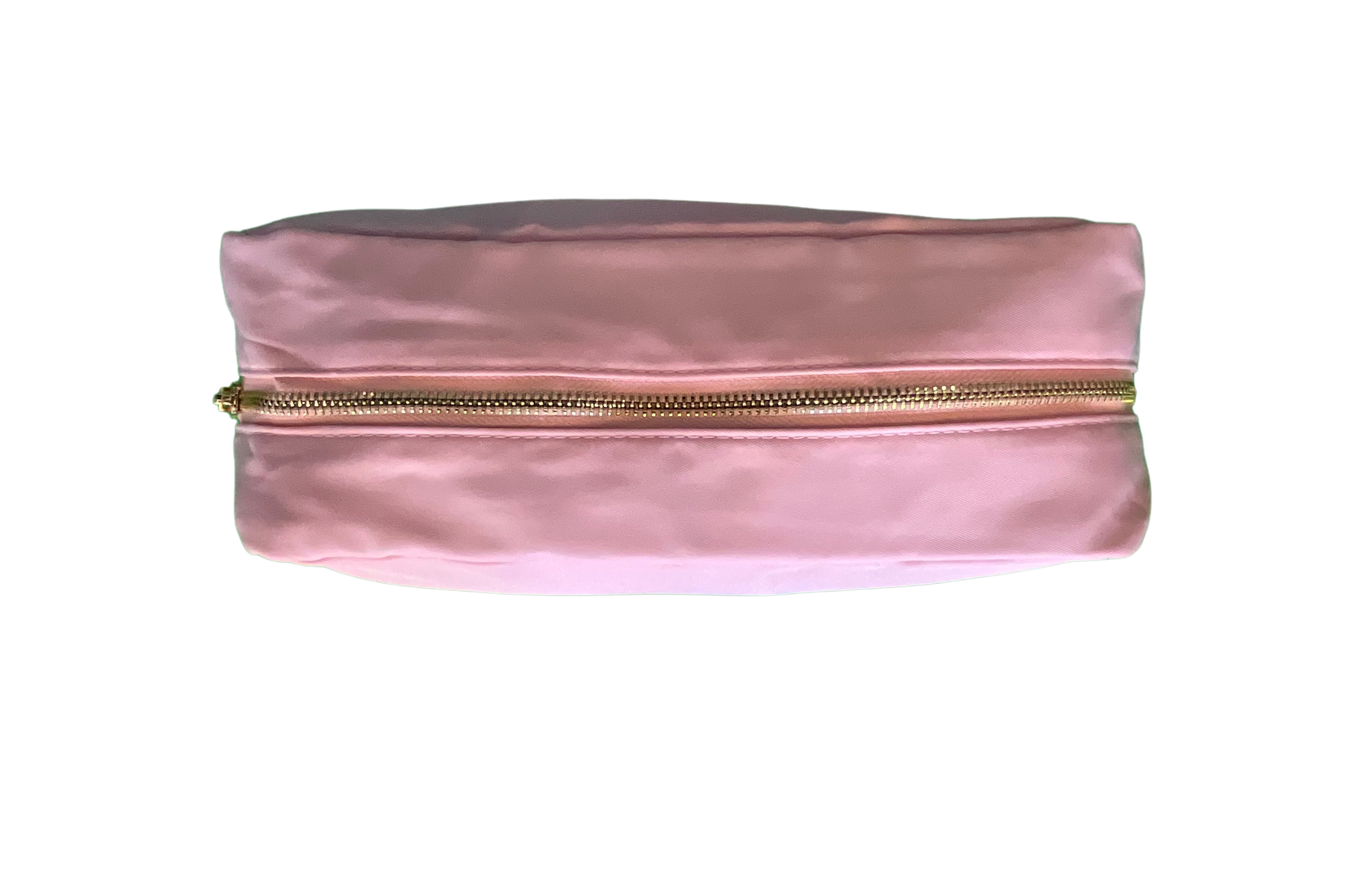 Rose Pink Large Nylon Cosmetic Bag