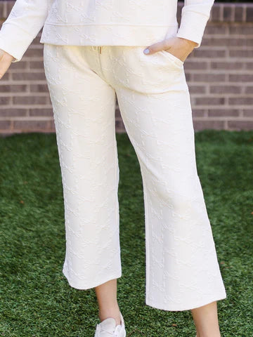 Lula Jacquard Pant in Ivory by Mary Square