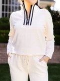 Lula Jacquard Top  in Ivory by Mary Square