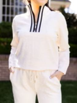 Lula Jacquard Top  in Ivory by Mary Square