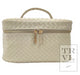 Luxe Train Case Cosmetic and Toiletries Bag in Woven Bisque