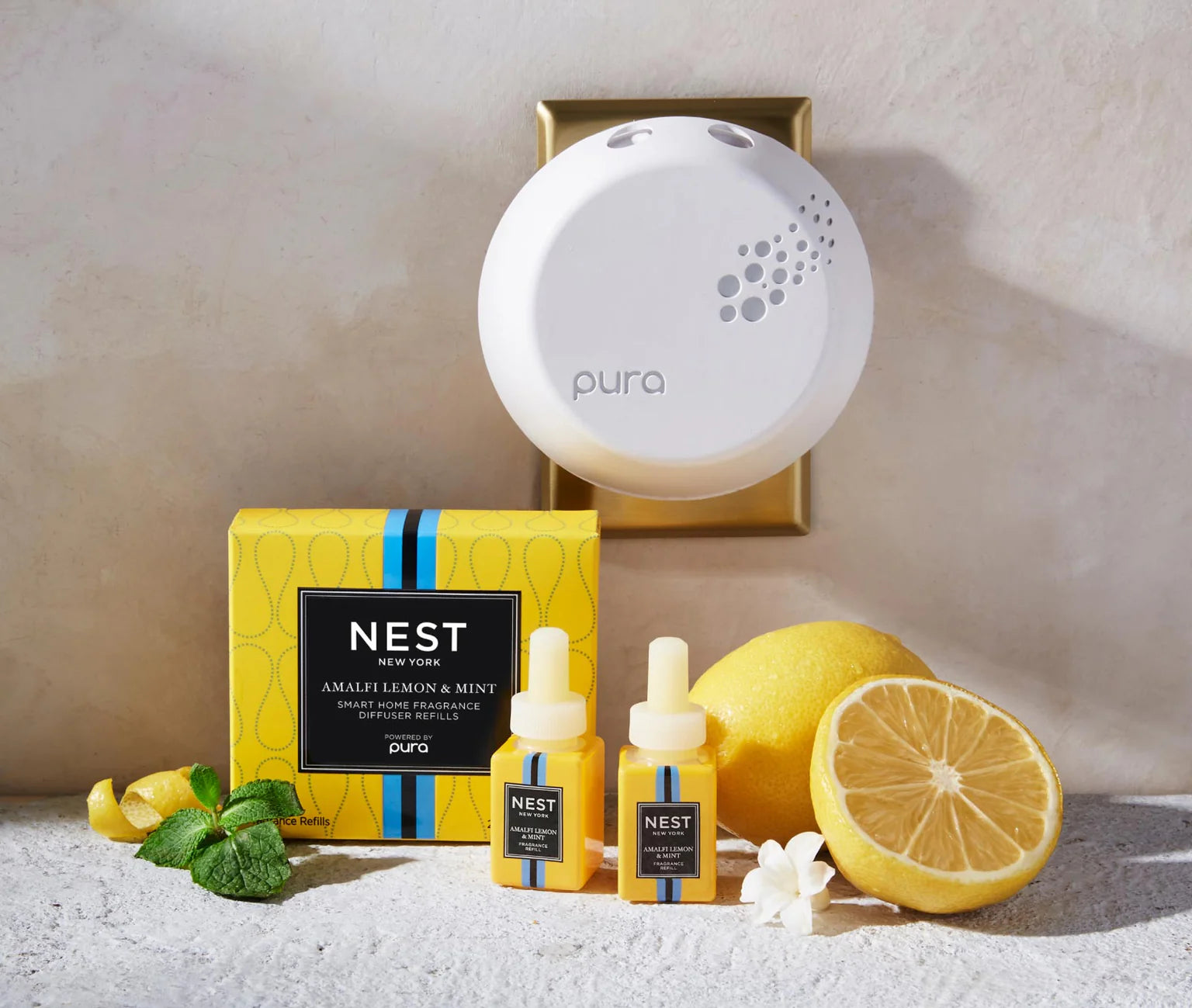Amalfi Lemon & Mint Refill Duo for NEST x Pura Smart Home Fragrance Diffuser - Smart Vials