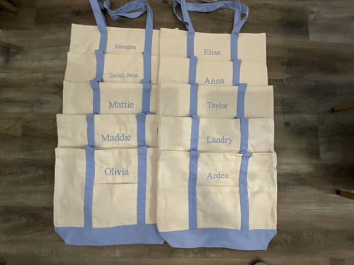 Canvas Boat Tote with Optional Monogram