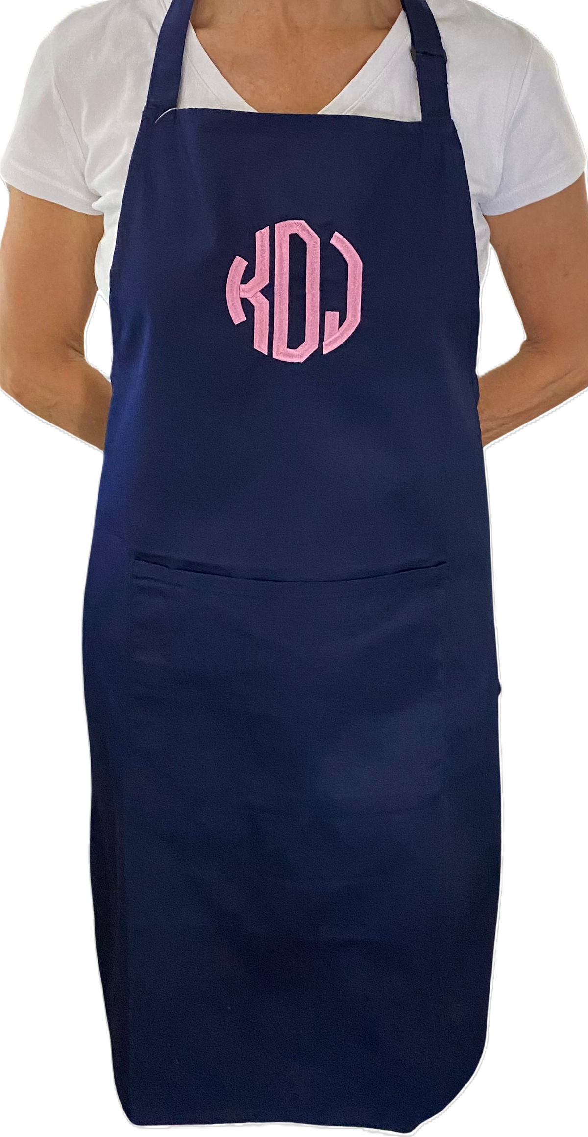 Navy Cotton Artisan Bib Apron with Pocket