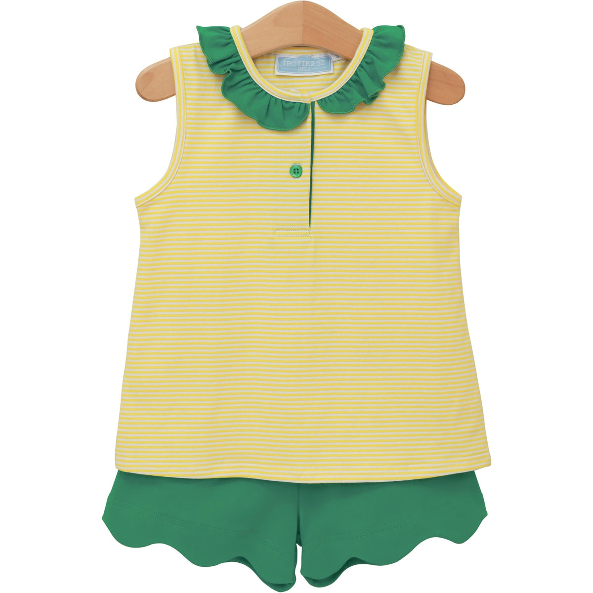 Nora Girls' Yellow & Green Short Set from Trotter Street Kids