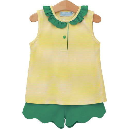 Nora Girls' Yellow & Green Short Set from Trotter Street Kids