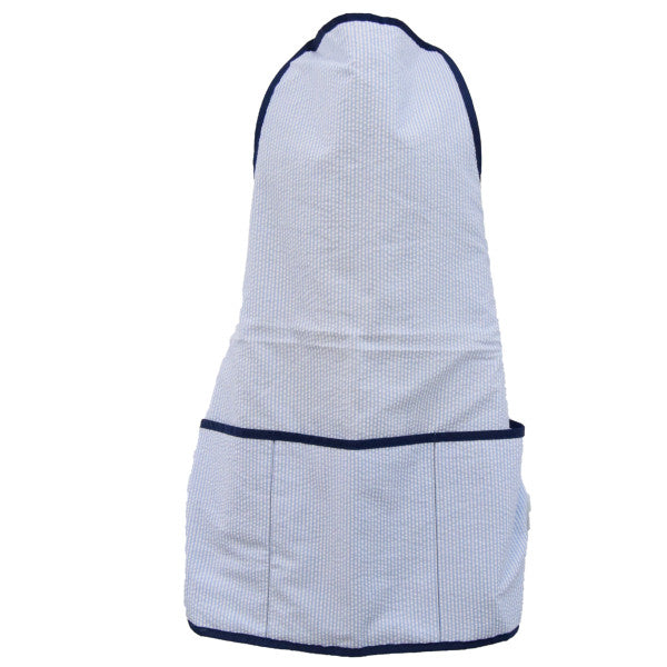 Navy Seersucker Apron