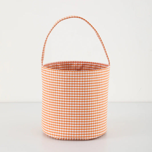 Orange Gingham Trick or Treat Bucket Bag