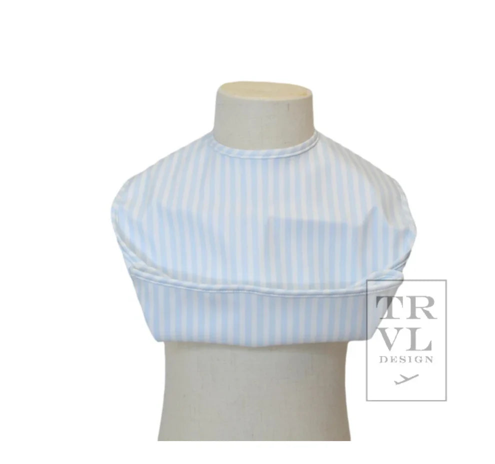 TRVL Pimlico Blue Stripe Bib with Optional Monogram