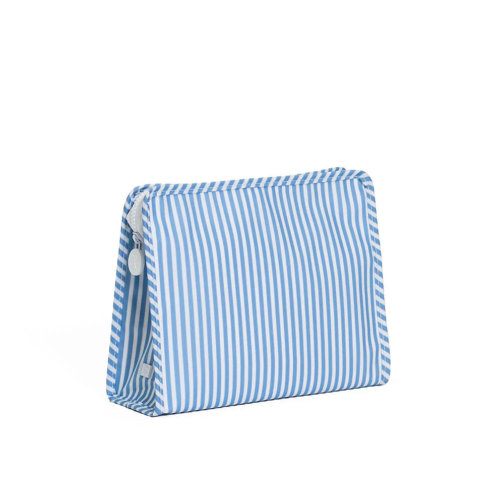 TRVL Designs ROADIE LARGE Zip Pouch - Pimlico Stripe Blue Chambray