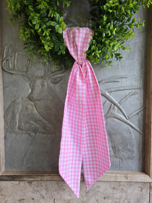 Pink Gingham Wreath Sash