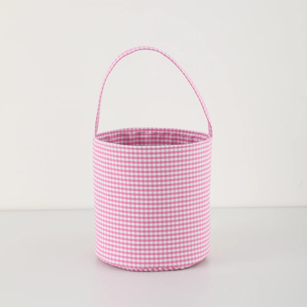 Pink Gingham Bucket Bag Easter Basket